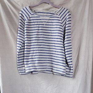 Calvin Klein Sweatshirt Blue And White Striped Women's